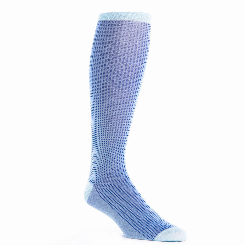 Sky Blue and Clematis Blue Grenadine Cotton Sock Linked Toe OTC
