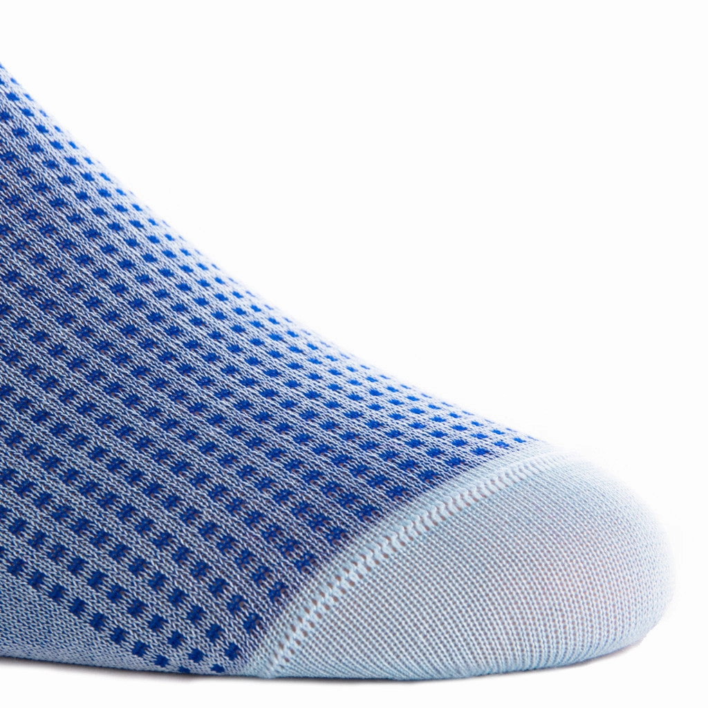 Sky Blue and Clematis Blue Grenadine Cotton Sock Linked Toe OTC