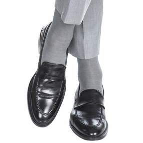 Steel Gray and Ash Nailhead Cotton Sock Linked Toe OTC