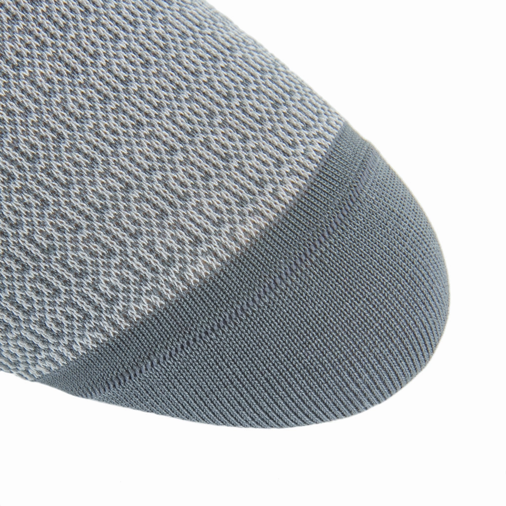 Steel Gray with Ash Chain Link Cotton Sock Linked Toe Mid-Calf