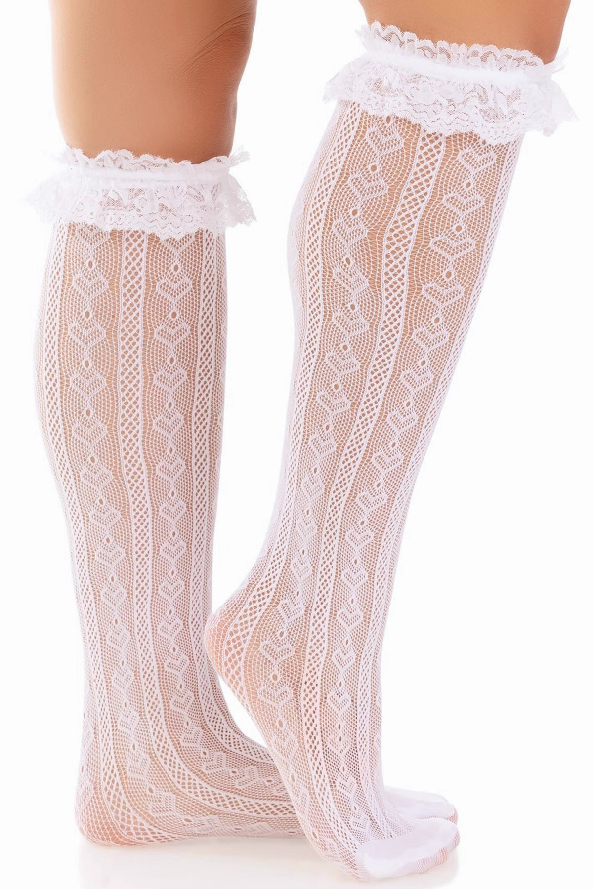Sweetheart Knit Knee Socks