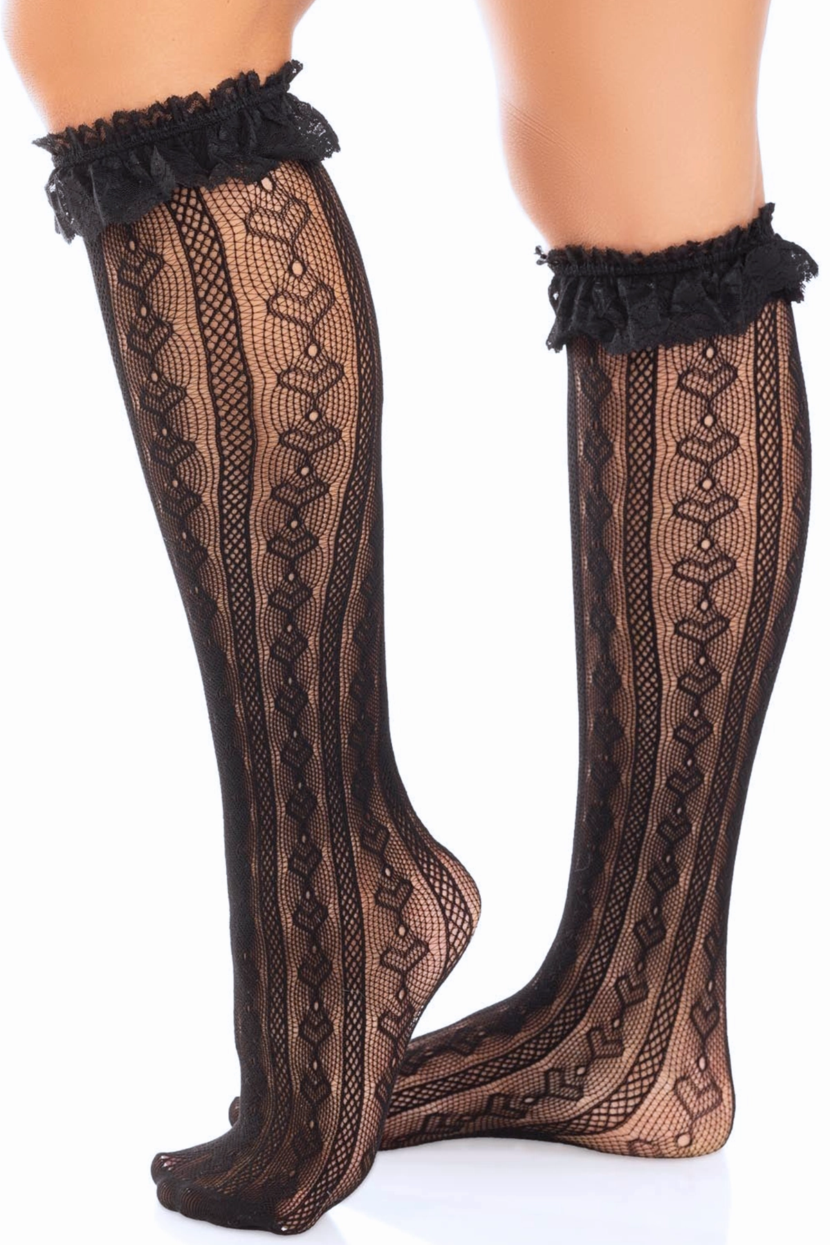 Sweetheart Knit Knee Socks