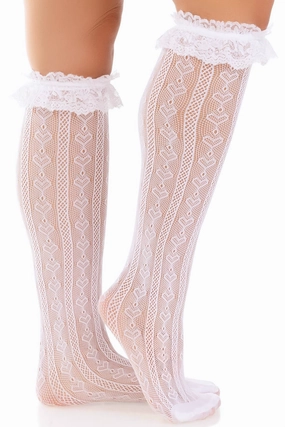 Sweetheart Knit Knee Socks