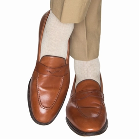 Tan w/Cream Cross Hatch Sock Linked Toe OTC