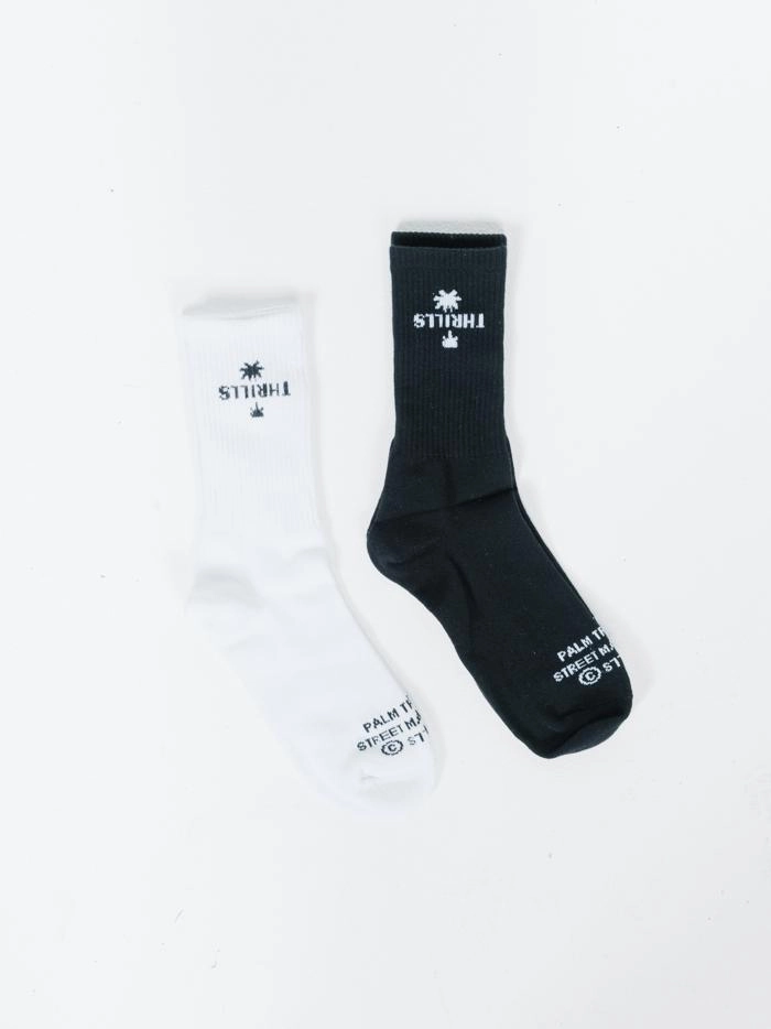 Thrills Classic Sock 2 Pack - Black-White