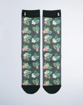 Unisex Flowers & Palms Tropical Printed Crew Socks