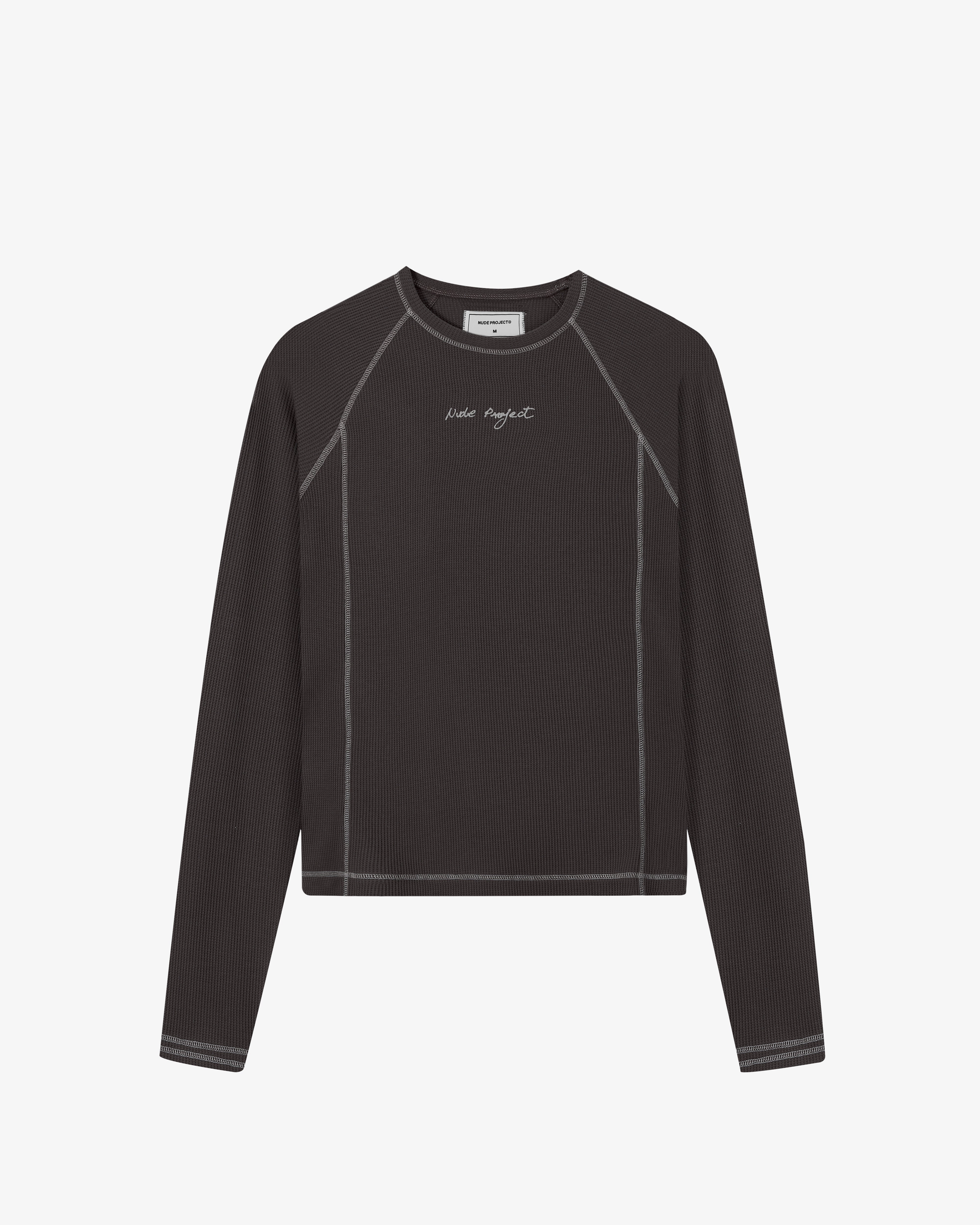 Waffle Long-Sleeve Tee 2 Pack Marshmallow/ Black