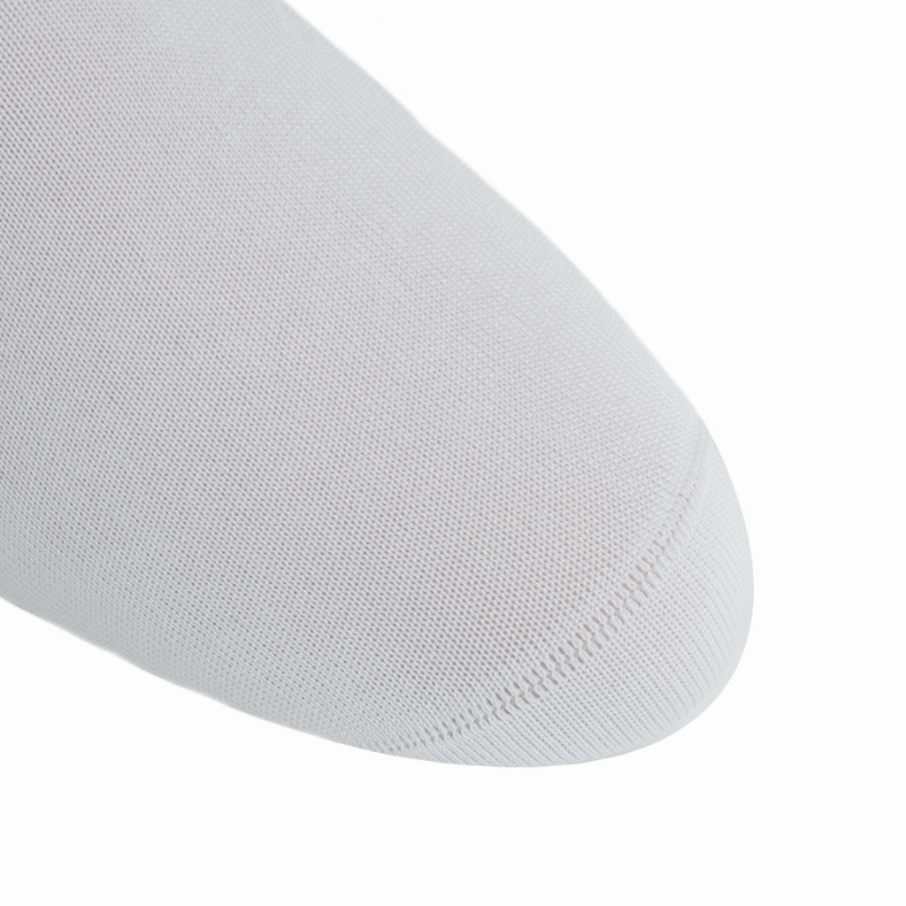 White Solid Formal Mercerized Cotton Sock No Rib Linked Toe OTC