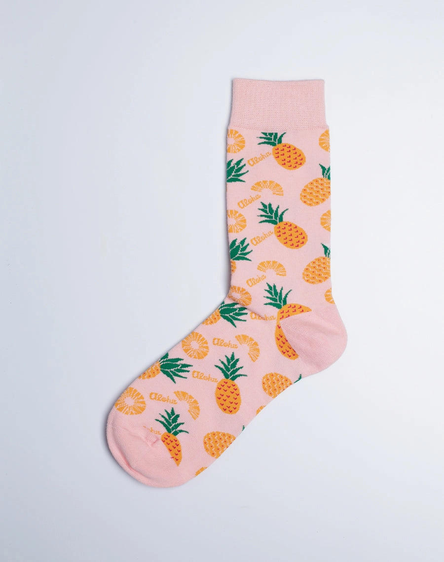 Women's Aloha Pineapple Tropical Crew Socks