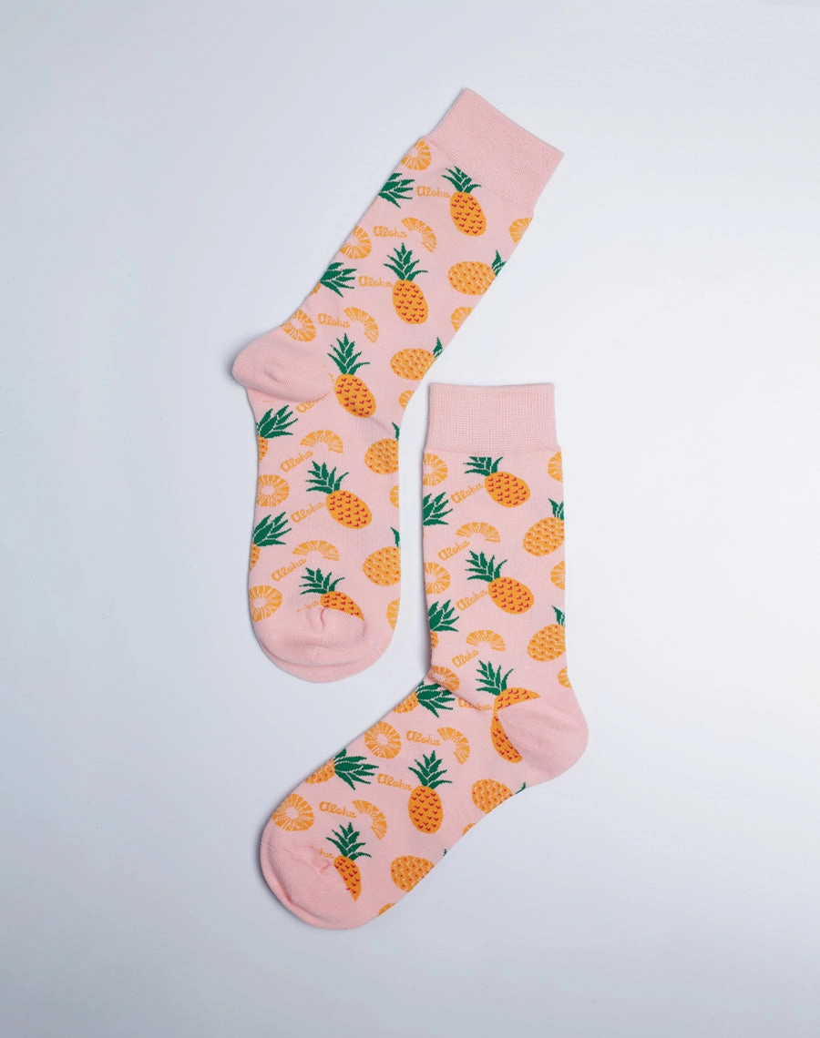 Women's Aloha Pineapple Tropical Crew Socks