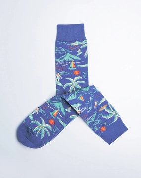 Women's Beach Day Tropical Crew Socks