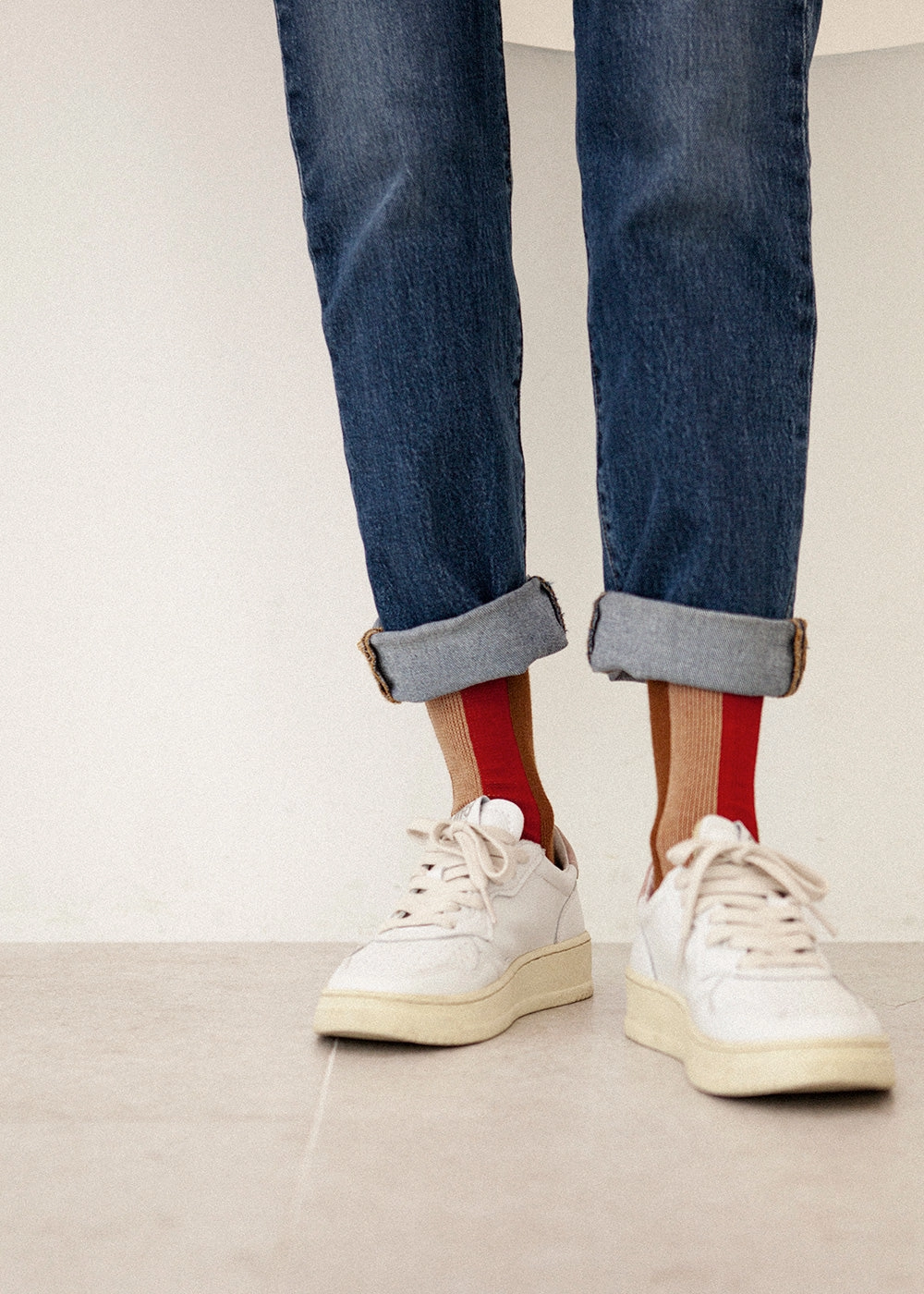 Women's BLanCHE Socks - Red, Brown, & Tan