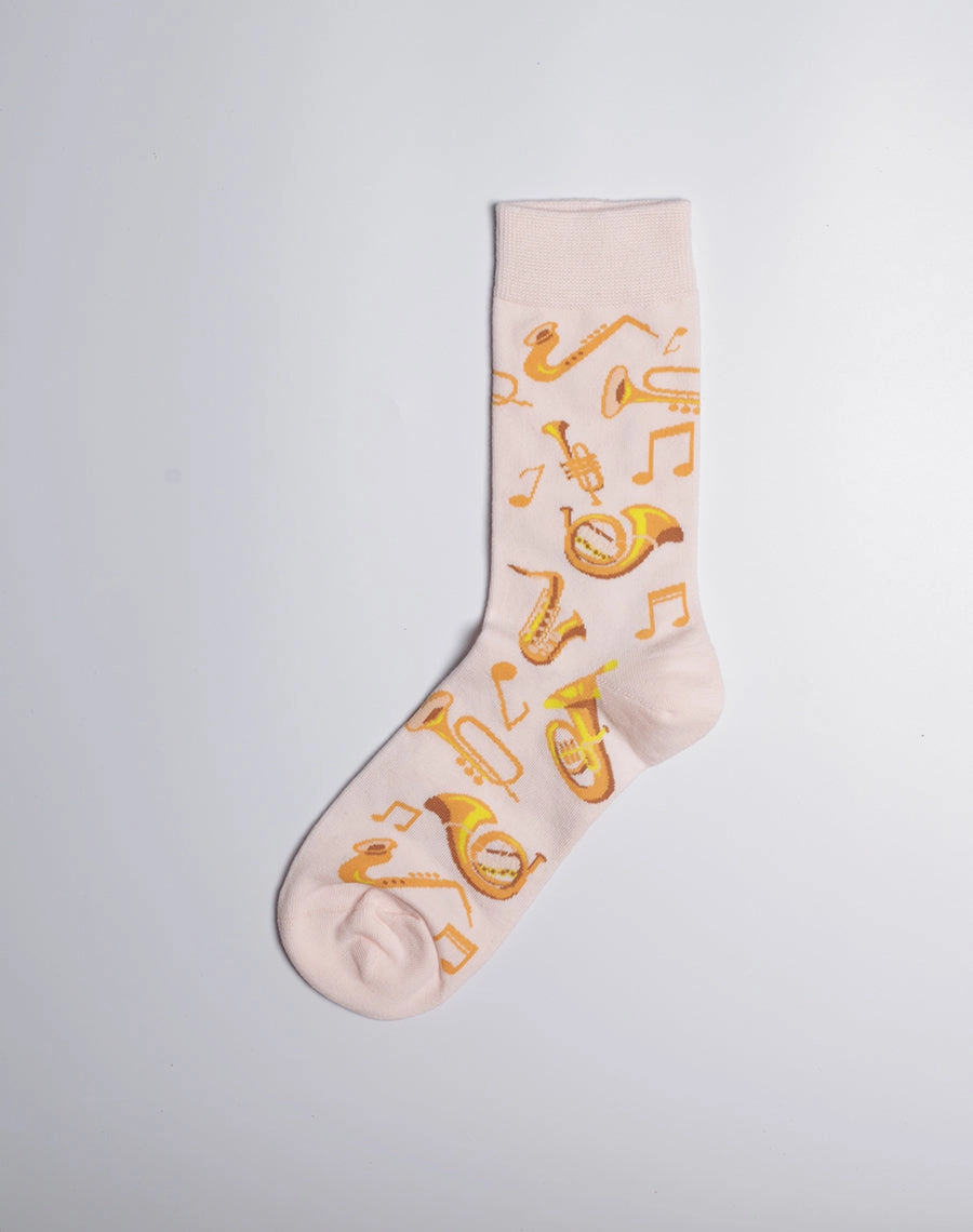 Women's Brass Instruments Jazz Music Crew Socks