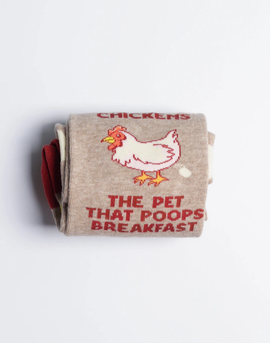 Women's Chickens The Pet That Poops Breakfast Crew Socks
