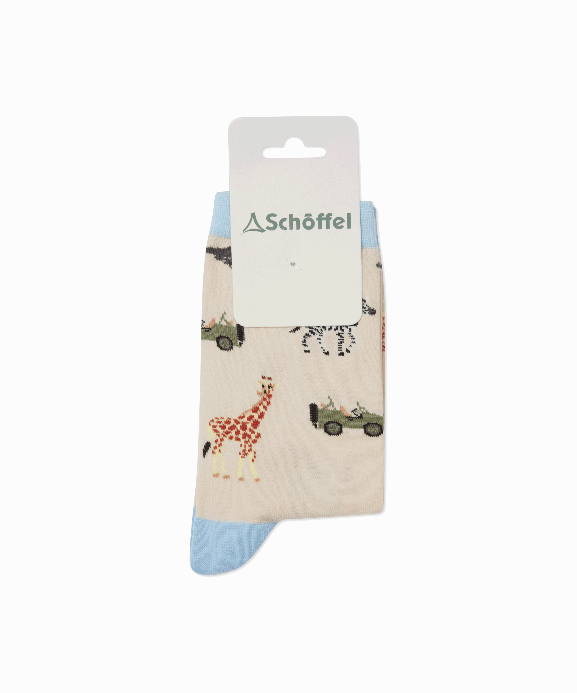 Women's Cotton Socks - Sky Blue Safari