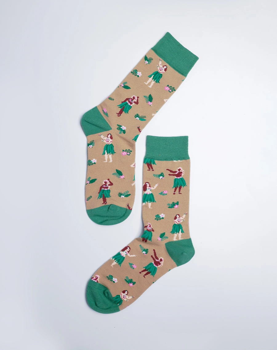 Women's Flower Dancer Hula Crew Socks