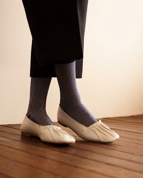 Women's Houndstooth Socks - Navy & White