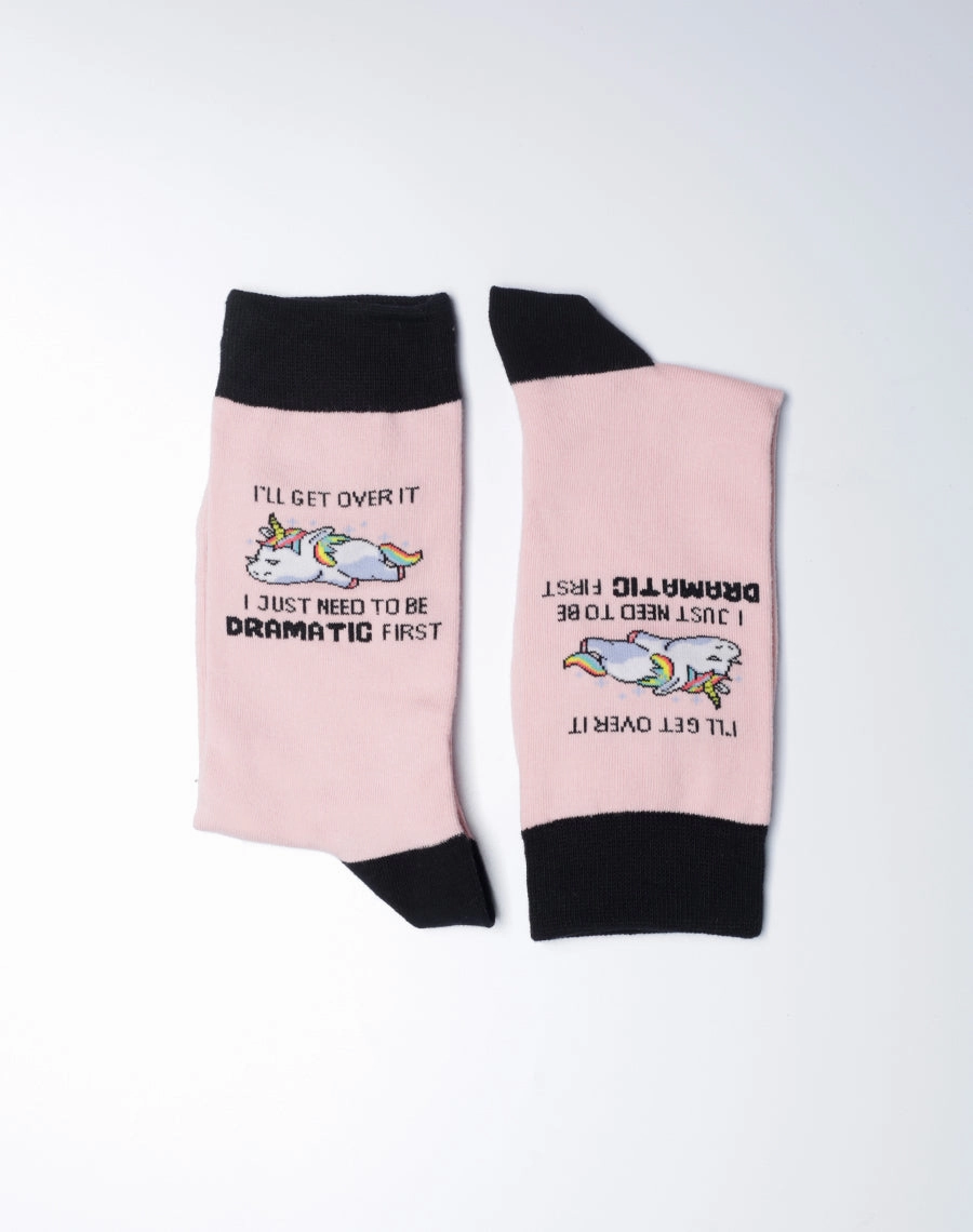Women's I Just Need To Be Dramatic First Unicorn Crew Socks