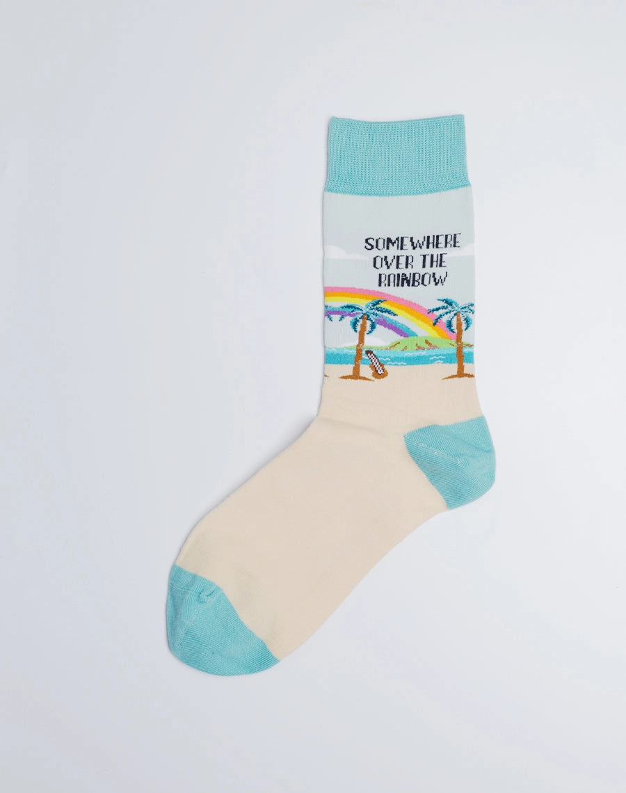 Women's Somewhere Over The Rainbow Tropical Crew Socks
