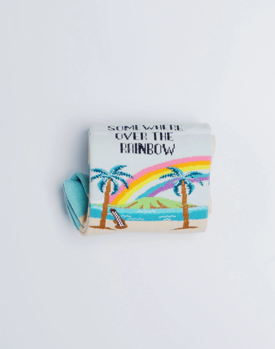 Women's Somewhere Over The Rainbow Tropical Crew Socks