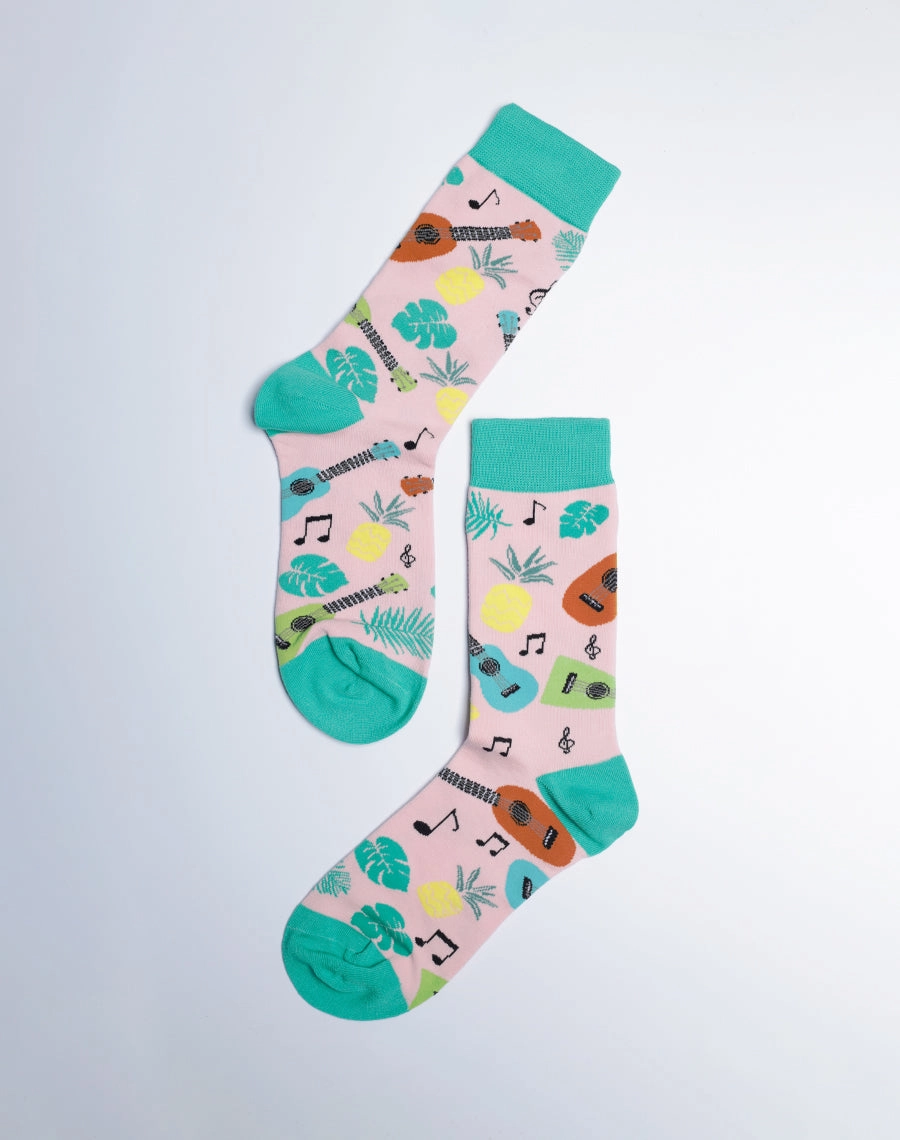 Women's Tropical Ukulele Crew Socks