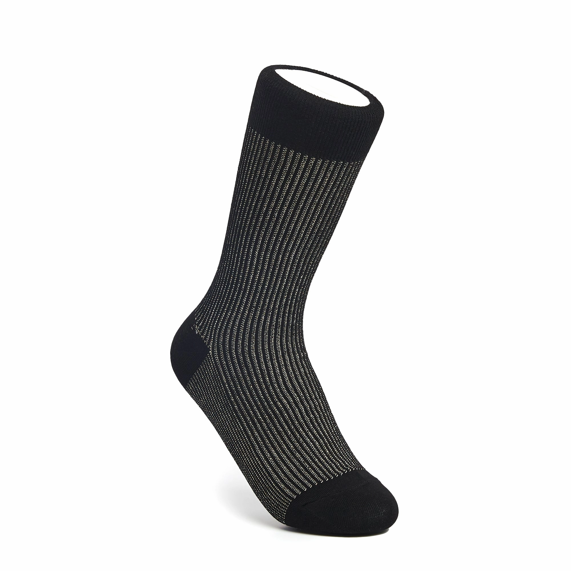 Women's Two-Tone Ribbed Socks - Black & Gold