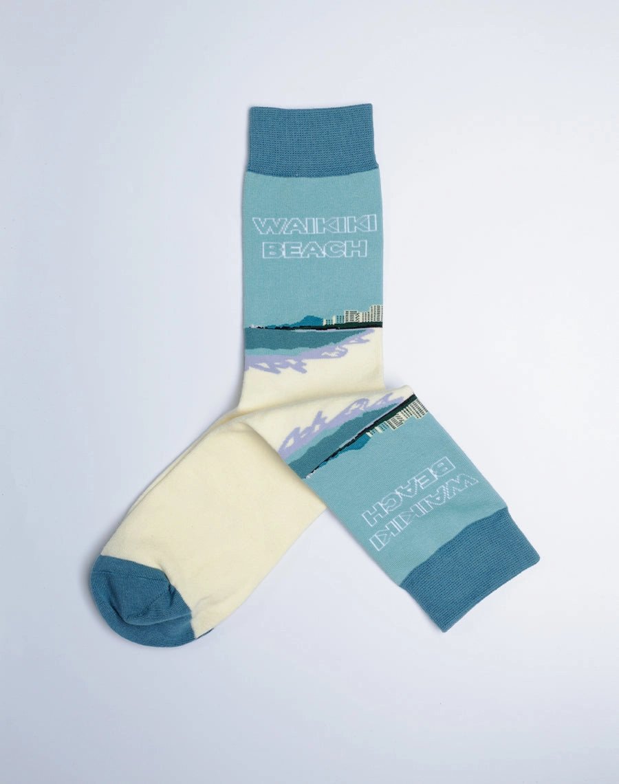 Women's Waikiki Beach Hawaiian Crew Socks