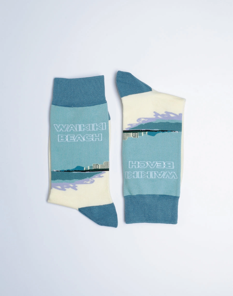 Women's Waikiki Beach Hawaiian Crew Socks