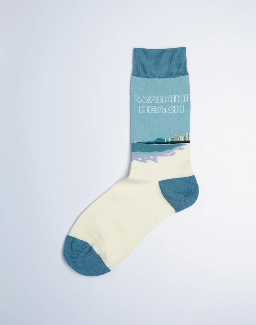 Women's Waikiki Beach Hawaiian Crew Socks
