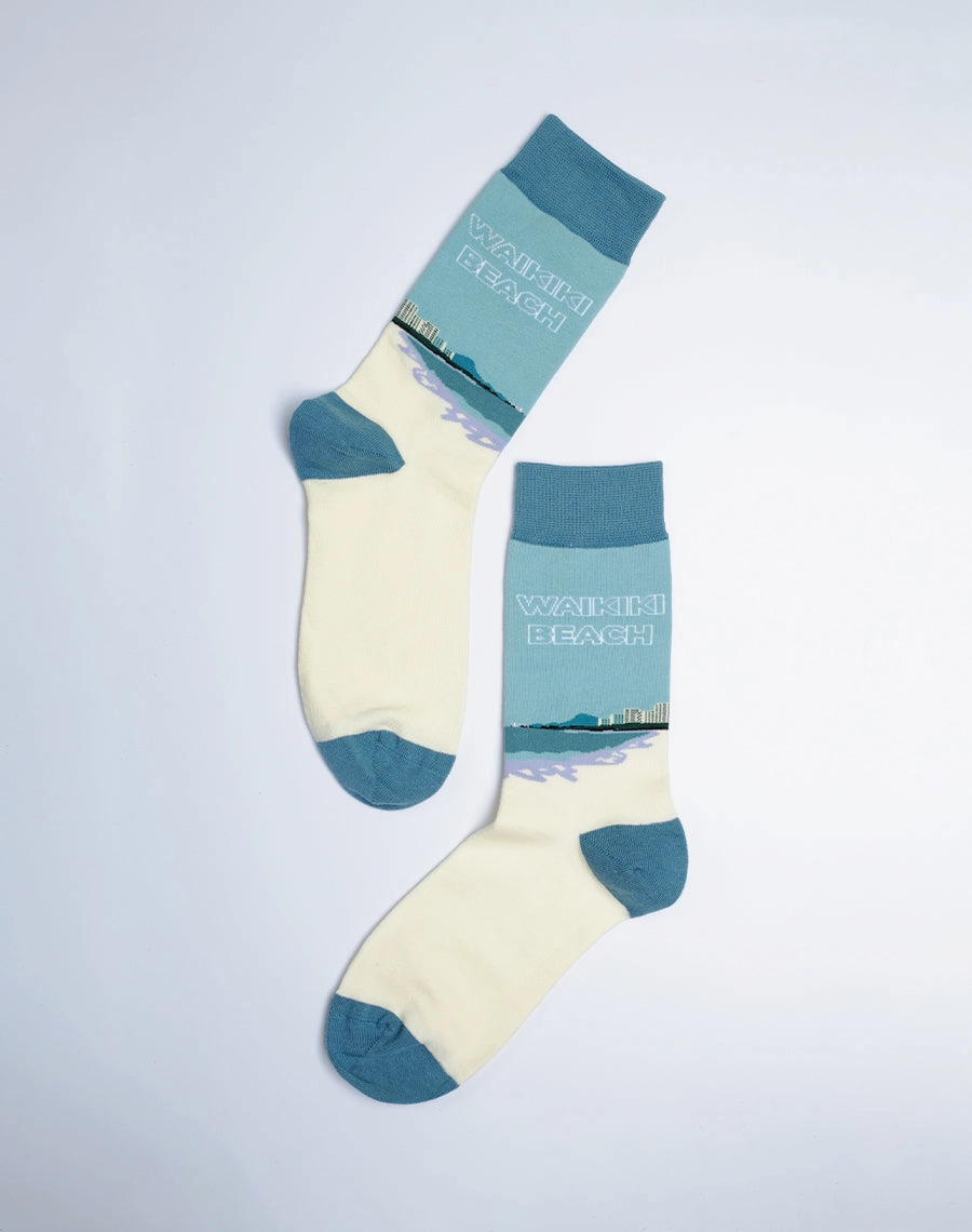 Women's Waikiki Beach Hawaiian Crew Socks