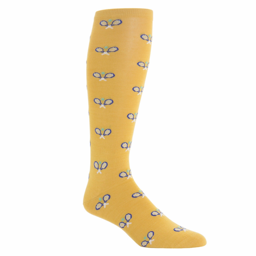Yolk w/Clematis Blue Tennis Racquet and Green Ball Cotton Sock Linked Toe OTC