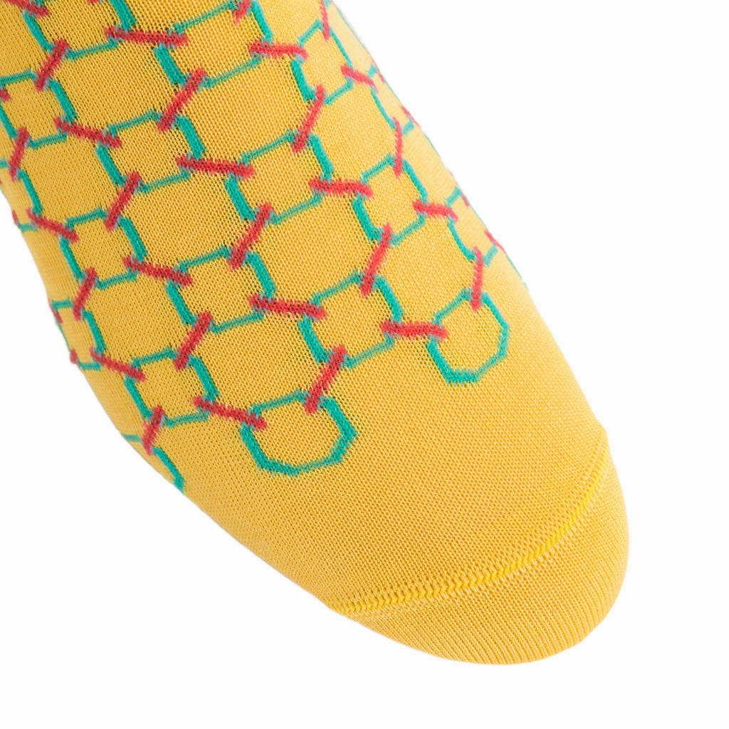 Yolk with Ceramic and Coral Circles Cotton Sock LInked Toe OTC
